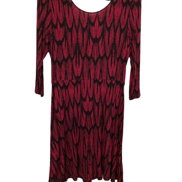 Pre-owned Express Red Feather Dress Low-Back L - Picture 3 of 7